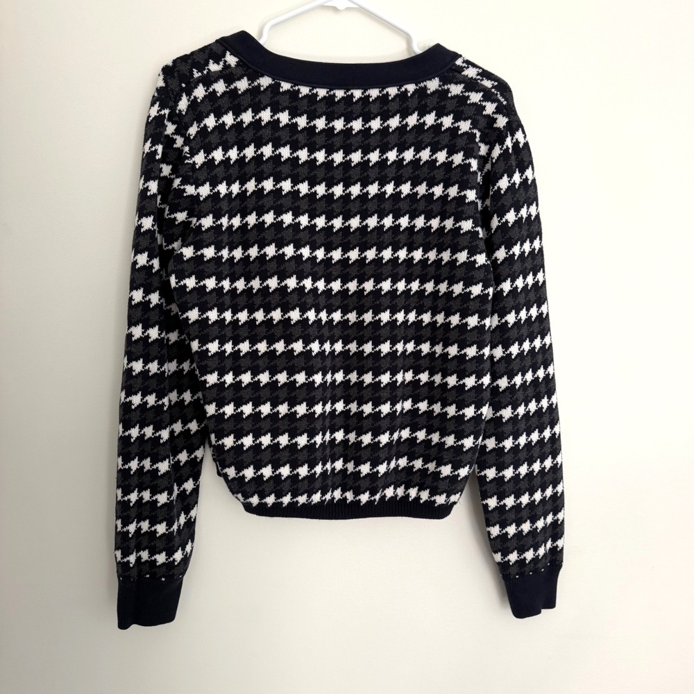 Vintage Tommy Hilfiger Cotton Houndstooth Cardigan, Size XL - Picture 2 of 6